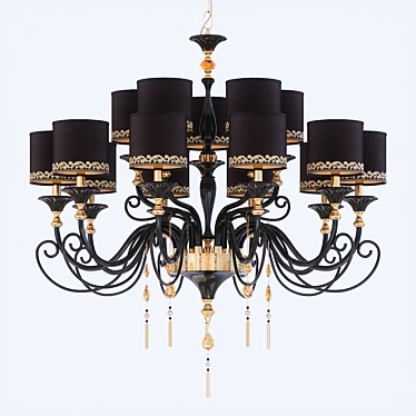 Elegant Nero Oro Chandelier 3D model image 1 