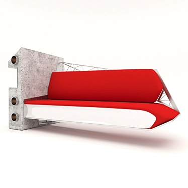 T-Shaped Single-Leg Sofa 3D model image 1 