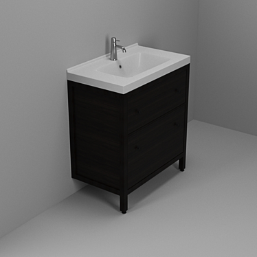 Product Title: Sleek Wash Basin Set 3D model image 1 