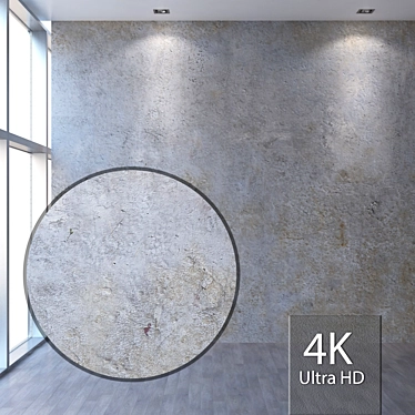 Seamless 4K Concrete Wall 3D model image 1 