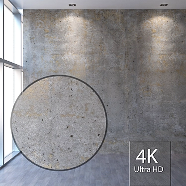 Seamless 4K Concrete Wall 3D model image 1 