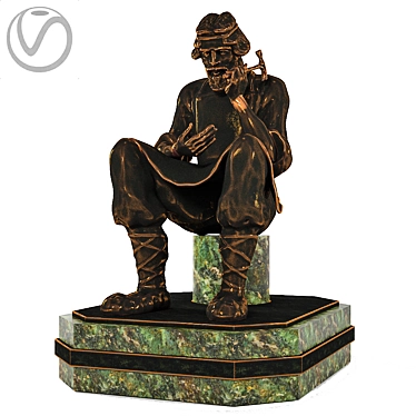 Lefty: Bronze Flea Blacksmith, 150mm 3D model image 1 