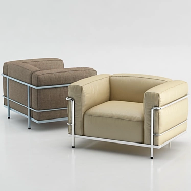 Modern 3-Seat Cassina LC3 3D model image 1 