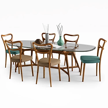 Elegant Porada Noemi & Mirabeau Dining Set 3D model image 1 