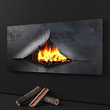 Sculptural Omegafocus Fireplace 3D model image 1 
