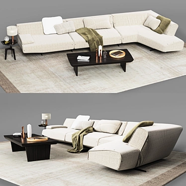 Sydney Set: Sofa, Coffee Tables, Decor 3D model image 1 