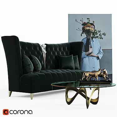 Elegant Vincennes Sofa Set 3D model image 1 