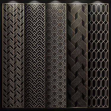 Brass Geometric Decorative Partition 3D model image 1 