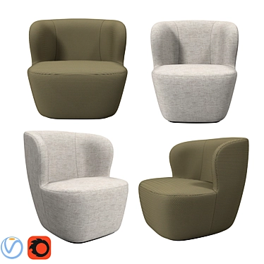 Gubi Stay Lounge: Elegant Comfort in Two Sizes 3D model image 1 