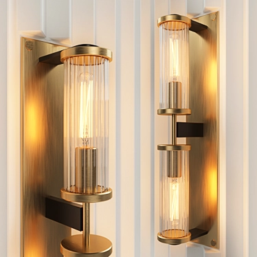 Elegant Alouette Linear Sconce - Jonathan Browning 3D model image 1 