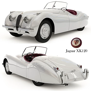 Classic Jaguar XK120: Sporty Elegance 3D model image 1 