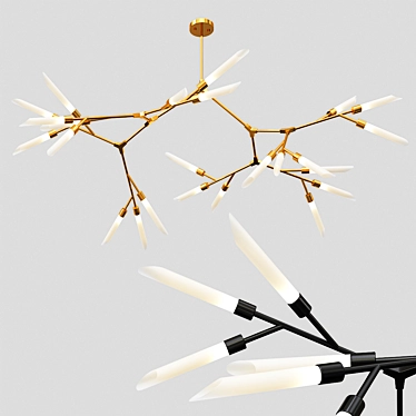 Sleek LED Nordic Chandelier 3D model image 1 