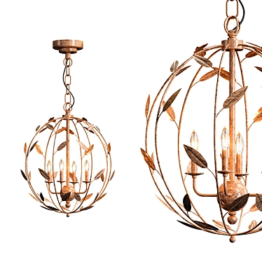 Elegant Sabina 3-Light Pendant 3D model image 1 