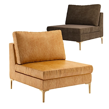 Luxury Slub Velvet Edlyn Chair 3D model image 1 
