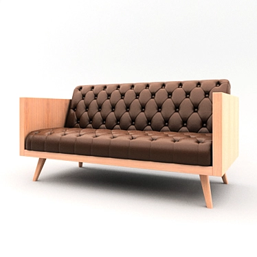 Luxury Leather Sofa 3D model image 1 