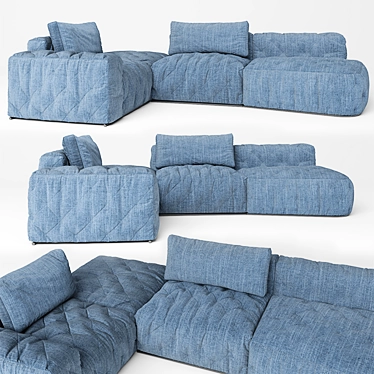 Cozy Tufted Sofa 3D model image 1 