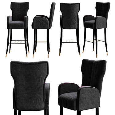 Elegant Davis Bar Chair 3D model image 1 