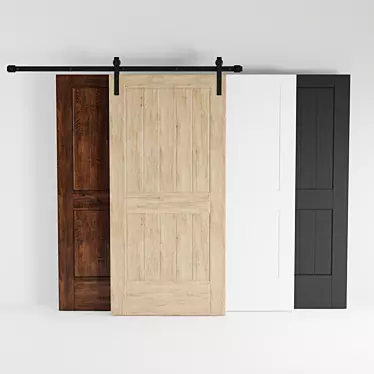 Pacific Entries Barn Door - Stylish Sliding Solution 3D model image 1 