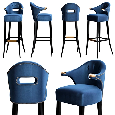 Nordic-inspired Nanook Bar Chair 3D model image 1 