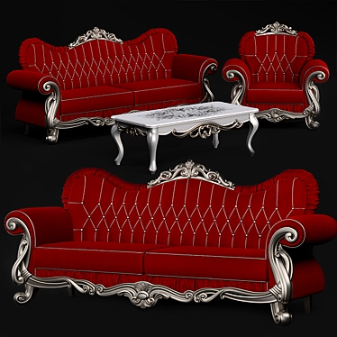 "MONDELUX" Classic Sofa Set 3D model image 1 