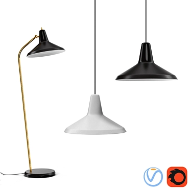 G10 Floor & Ceiling Lamps: Stylish, Versatile Lighting 3D model image 1 