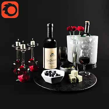 Wine set & roses