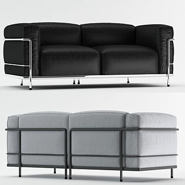 Elegant Cassina Lc3 Sofa 3D model image 1 