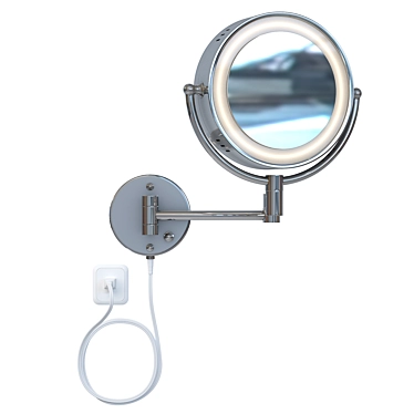 Dual-View ES-002 Mirror: Sleek Chrome Finish 3D model image 1 