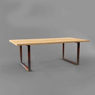 Elegant 220cm Dining Table 3D model image 1 