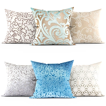 Elegant Home Decor Pillows 3D model image 1 