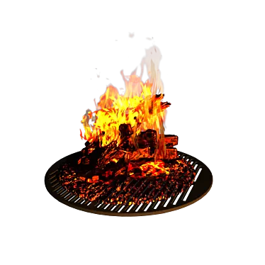 Rustic Cast Iron Fire Pit 3D model image 1 