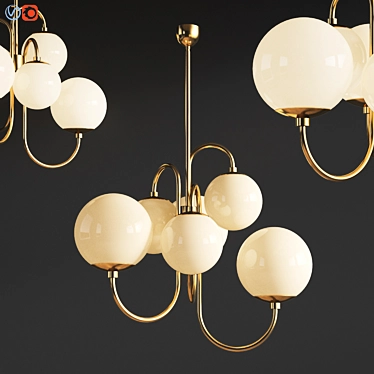 Elegant Pelle Gooseneck Chandelier 3D model image 1 