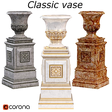 Elegant Resin Vase - 2014 Classic Design 3D model image 1 