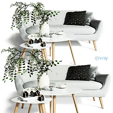 JYSK EGEDAL 2.5 Sofa in Light Grey 3D model image 1 