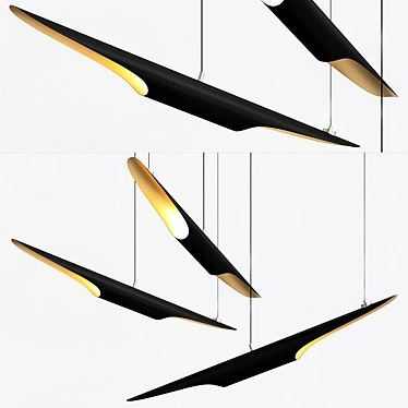 Coltrane Black and Gold Pendant 3D model image 1 