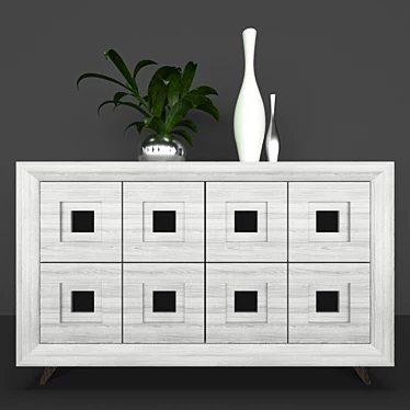 Modern Cube Dresser 3D model image 1 