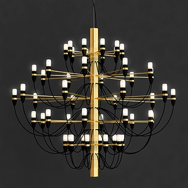 Vintage Brass 2097 Chandelier 3D model image 1 