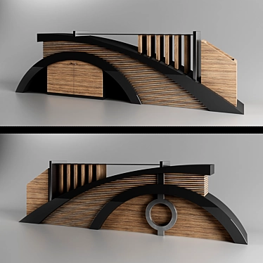 Sleek M2 Reception Desk 3D model image 1 