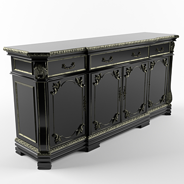 Mystic Black Gothic Commode 3D model image 1 