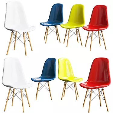 Stylish Eames DSW Replica Chairs 3D model image 1 