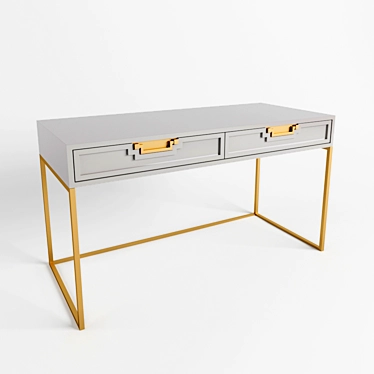 Majestic Brass Writing Desk 3D model image 1 