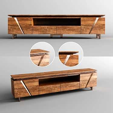 Modern TV Stand with Storage Drawers 3D model image 1 