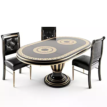 Greek Gothic Dining Table Set 3D model image 1 