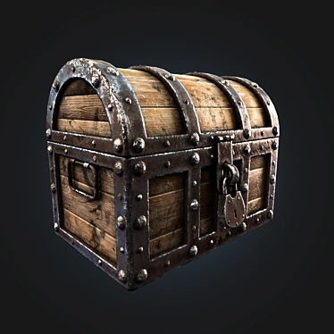 Antique Treasure Chest 3D model image 1 