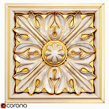 Elegant Rosette Ornament 3D model image 1 