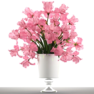 Pink Iris Bouquet: Elegant and Fragrant 3D model image 1 