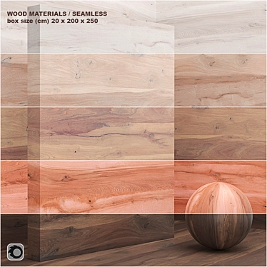 Seamless Wood/Veneer Material Set 3D model image 1 