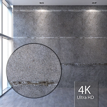 Seamless 4K Concrete Wall Texture 3D model image 1 