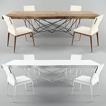 Table Gordon Deep Wood, chair Cattelan Italia Sofia Chair