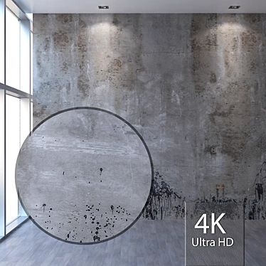 Seamless 4K Concrete Wall Texture 3D model image 1 